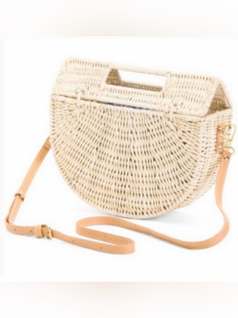 C&C CALIFORNIA Half Moon Woven Rattan Bag